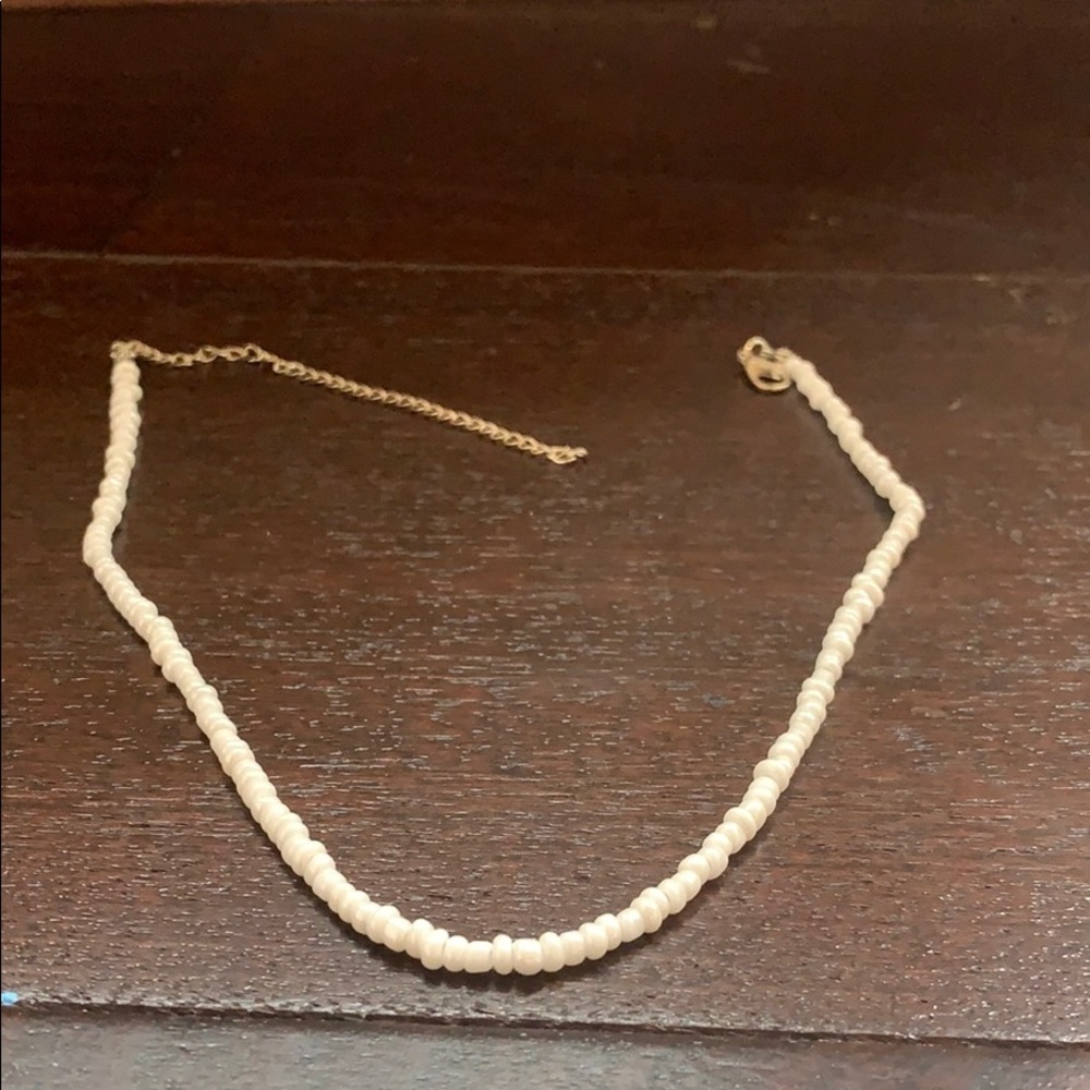 White beaded choker
